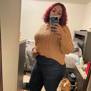 Crop turtle neck sweater